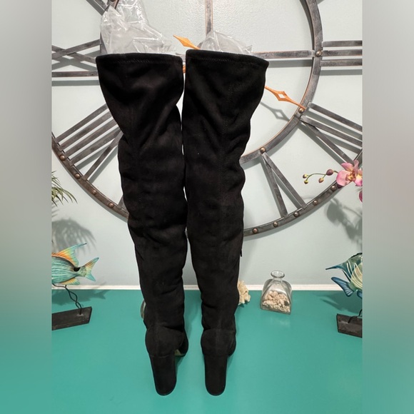 Black Stretch Over The Knee Boots( size 7) Never Been worn!! - Picture 6 of 8